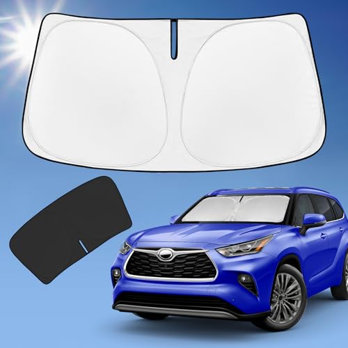 for Toyota Highlander 2020-2024 2025 2026 Sun Shade Sunshade Windshield Cover, 4-Layer Front Window...
