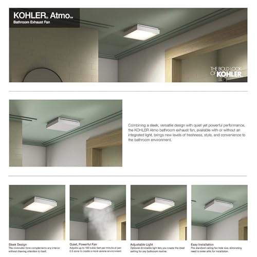 Ventilador Extractor de Baño KOHLER Atmo, Montaje en Techo, 13-7/8" x 13-7/8" miniatura 2