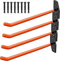 WELLGRO Reifen Wandhalterung für 4 Felgen - Reifenhalter inkl. Schrauben & Dübel, Autoreifen Wandhalterung mit Gummiummantelung, Felgenhalter für die Wand zur Aufbewahrung in der Garage, Orange