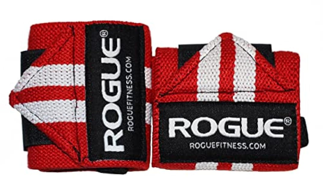 Fitness Wrist Wraps Red/White|Rogue Fitness Wrist Wraps (Red, 12)