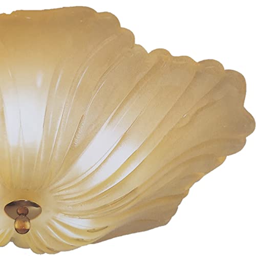 FALIS LAMPADA DA SOFFITTO (648 PL 42), plafoniera in vetro a piastra colato, curvato a caldo con decoro a fracco