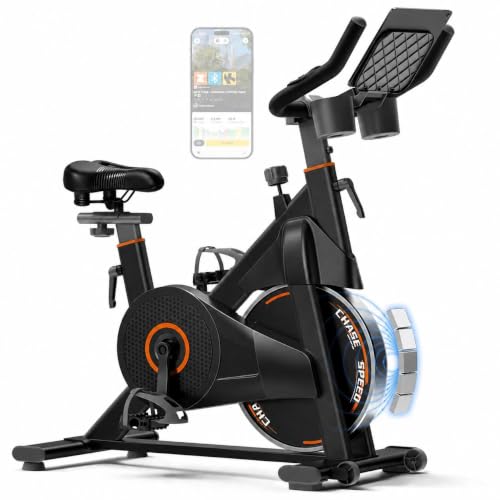 Image of CURSOR Exercise Bike, Magnetic Friction Stationary Bike for Home with APP