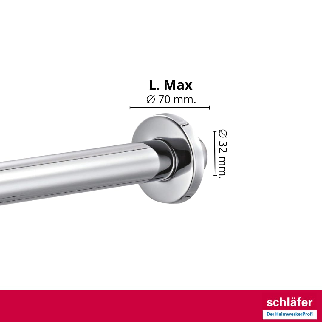 Schläfer 3939603 | Sifone Universale Salvaspazio per Scarico Lavandino Bagno a Vista in Ottone Cromato, Telescopico e Regolabile, per Lavabi Bagno e Bidet a Appoggio o Sospesi, Scarico 1"1/4