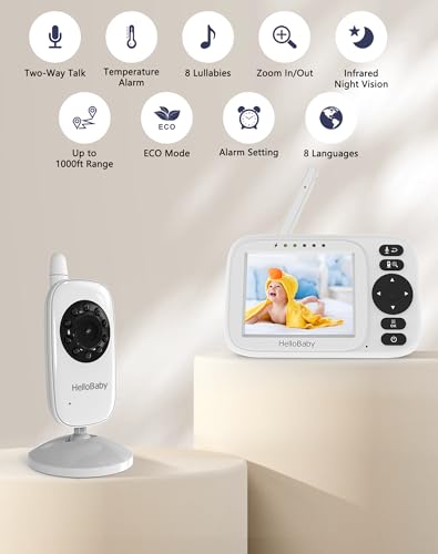 HelloBaby HB2438 Closed-RF Video Baby Monitor — 3.2" Screen, Night Vision, 14-Hour Battery — view 2