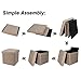 WoneNice Foldable Storage Ottoman Footrest, 16
