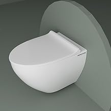 REMOTION Ceramic Wall Mount Western Toilet/Commode/EWC/WC with Soft Close Seat Cover (GRAFITI)