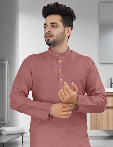 Image of trustous Mens straigth Solid Kurta Pyjama Set Combo in 100% Cotton with 16 Colour Option and Size are XS to 3XL for (Birthday,Wedding, Ceremony, Casual, Engagement)