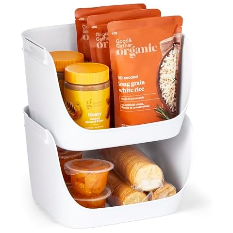 YouCopia ShelfBin Stacking Pantry Bins, 2-Pack, Stackable Storage Basket Organizers for Kitchen and Cabinet Organization Cover