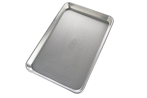 USA Pan 1040JR-BB-2-1 Bare Aluminum Jelly Roll Pan, 14.25x9.5, Metal