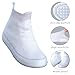 Adorila Silicone Waterproof Shoe Covers, Anti-Slip Anti-Friction and Portable Waterproof Shoe Covers for Outdoor Home Travel Rain Boots (White, 2XL)