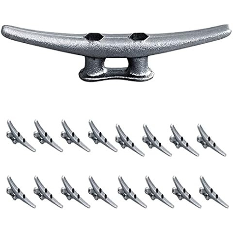 Simplified Living 8" Dock Cleat, Weatherproof Galvanized Cast Iron Boat Cleat Tie Downs for Marine Pier or Decorative Nautical Maritime Décor, 4, 8, 16 Pack Cover