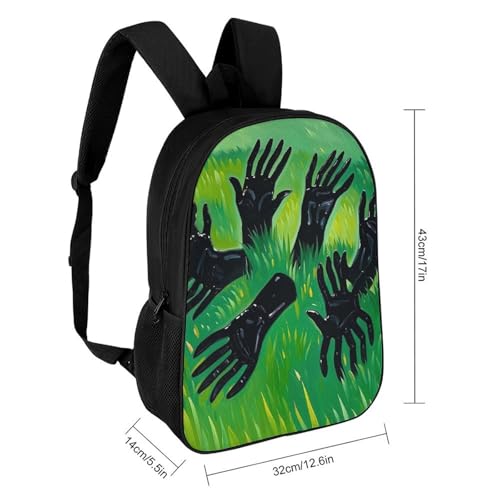 17 Inch Backpack for Travel, Terrible Hands Print Modern Backpack Shoulder Bag with Adjustable Straps, Side Pockets & Reinforced Bottom2