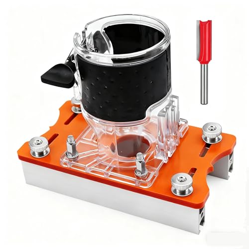Tupia Manual com Base Ajustável para Fresadora de Madeira, Base de Roteador 2 em 1 para Carpintaria, Compatível com Máquinas de 65mm, Acessório Profissional para Trabalhos em Madeira