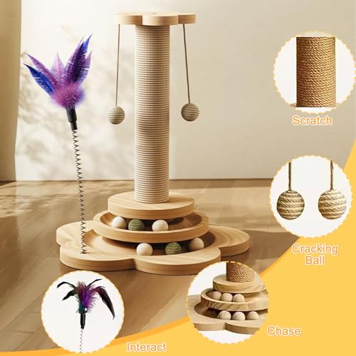Arbre à chat multifonction robuste avec griffoir en sisal - 6