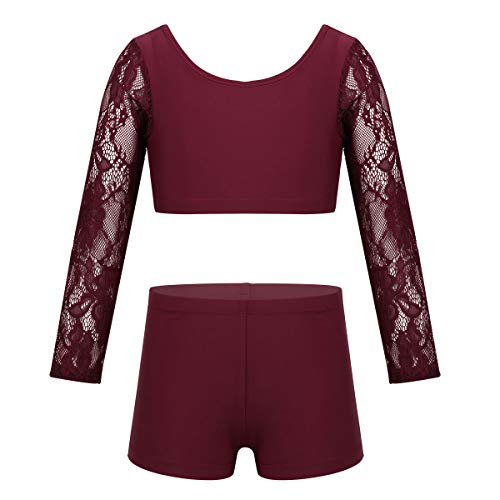 Image of Agoky Kids Girls 2PCS Sports Outfits Ballet Gym Sequins Mermaid Tank Top Shorts Set Tankini Swimwear Gymnastics Tracksuit