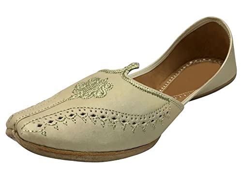 Mens Punjabi Jutti Style Sherwani Shoes Pakistani Jutti Men Casual Cream Breathable Shoes Juti