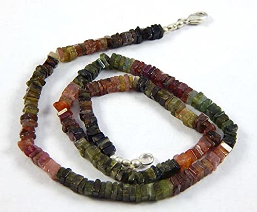 Tourmaline 4mm multicolore naturelle en perles heishi au polissage de haute précision