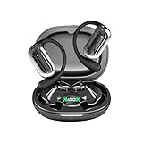 【2025革新型 イヤホン翻訳機】SLuB ワイヤレスイヤホン 耳掛け式 115言語対応 空気伝導式 耳を塞がない オープンイヤー 高精度 Bluetooth5.4 HiFi音質 8時間連続再生 数字LEDディスプレイ 軽量 超小型 快適装着 自動ペアリング 海外旅行/出張/通勤/通学/スポーツ/WEB会議（ブラック）