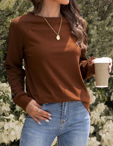 Image of Bluetime Women's Long Sleeve Sweatshirts Fall Crewneck Tunic Tops Casual