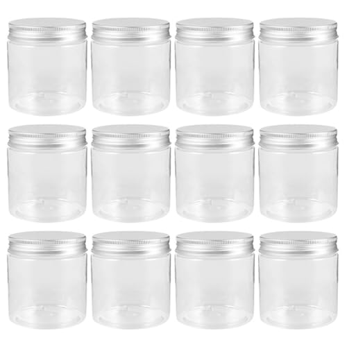 DOITOOL Juego de 12 Tarros Pequeños Reutilizables para Alimentos con Tapa de Aluminio y Plástico de 250ml, Fácil de Lavar, Adecuado para Cocina y Viajes al Aire Libre