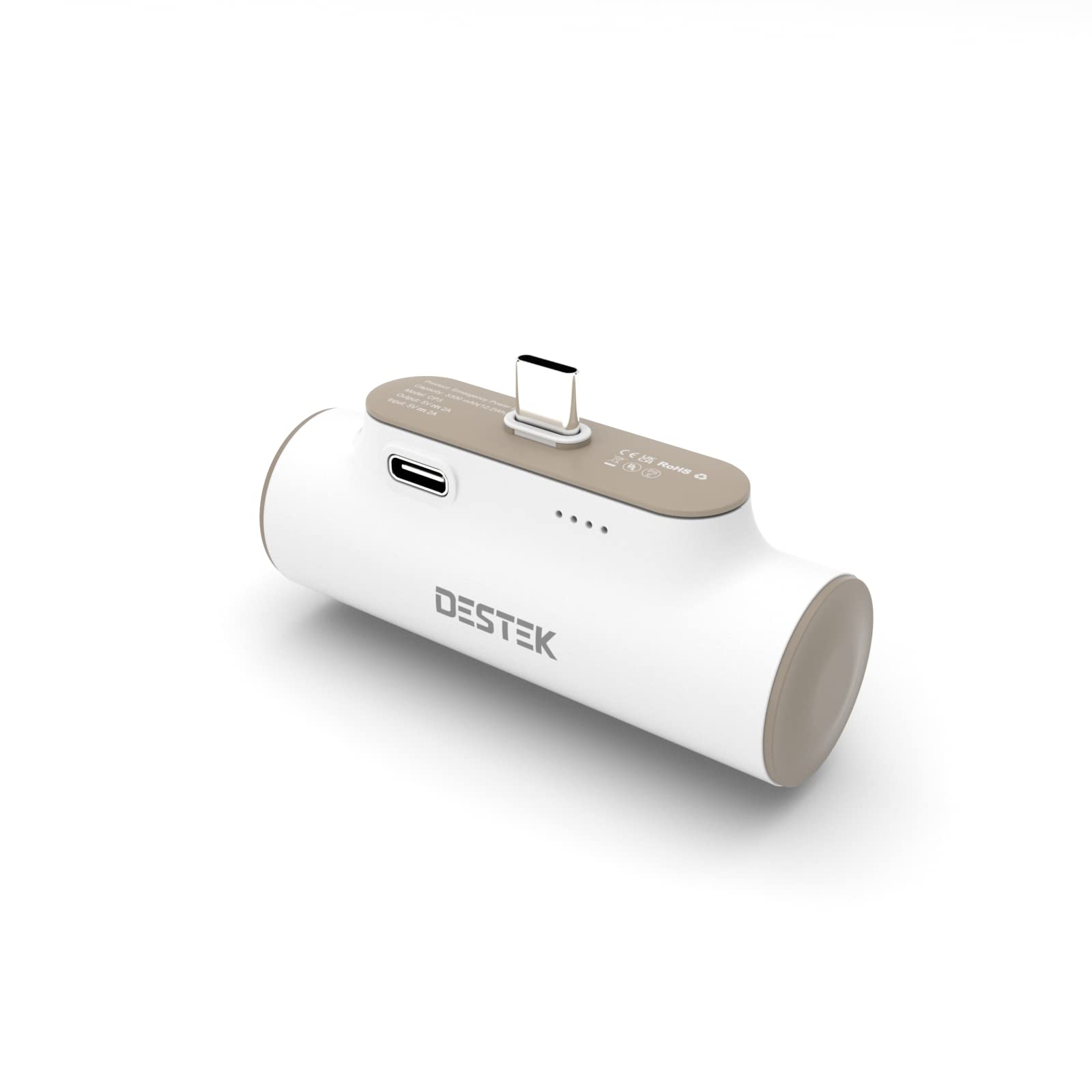 DESTEK Mini Power Bank with Type C Port, Compatible with Android Phone/Switch/PS 5 Controller, Fast Charging External Battery Pack 3300 mAh