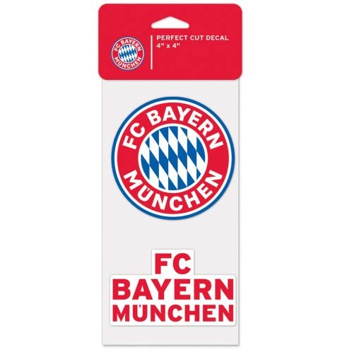 WinCraft FC Bayern Munchen - Calcomanía de corte perfecto, dos adhesivos de 4" x 4"
