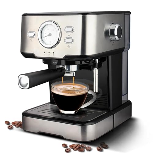 Image of Coffee Maker Machine for Homes, 18 BAR MKP Espresso Coffee Machine, Touch Controls, Milk Frothing & Temperature Control, 1250W, 2-Year Warranty