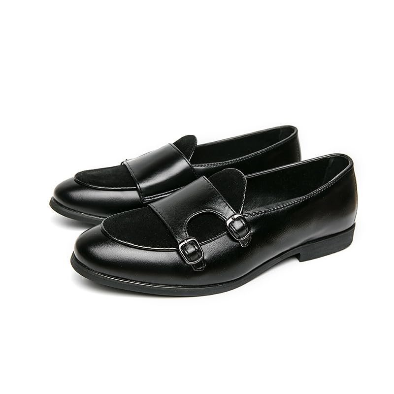 Santimon Men's Double Monk Strap Classic Dress Loafers Slip on Casual Formal Shoes4