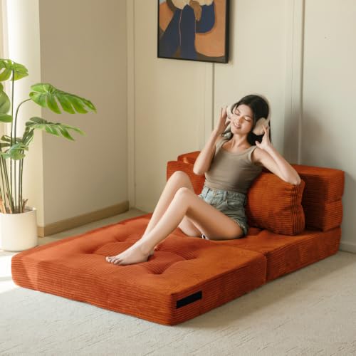 Image of MAXYOYO Convertible Sofa Bed, Fold Out Sofa Couch with Pillow for Adults
