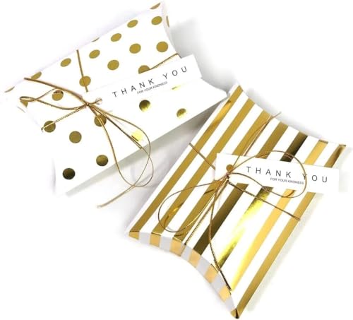 Image of SATYAM KRAFT 60 Pcs Golden Decorative Folding Paper Gift Boxes | For Wedding Return, Birthday, Engagement, Function Return Gifts | Fancy Packaging for Chocolates, Dry Fruits (White & Golden)