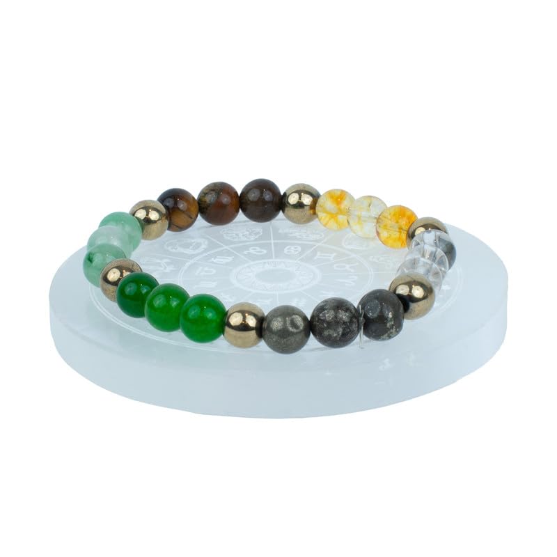 Image of Astrotalk Dhan Yog Bracelet |Attracts Wealth & Prosperity | Manifest Wealth with Citrine, Jade, Tiger Eye, Clear Quartz & Pyrite Stone | Bracelet for Man & Woman | Gift for Man & Woman