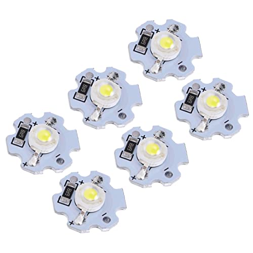 Image of Hyuduo 1W 5V LED Chip Bulb, Light Beads 200lm Brightness High Bead Light Source Chip with Aluminum Plate for Floodlight, Pack of 25(Pure White 60006500K)