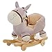 ZhaoXH-Cavallo a Dondolo Asino Grigio in Legno Bilanciere Peluche Morbido Dondolo per Bambini Sedia A Dondolo per Bambini Dondolo per Animali Cavallo da Equitazione Giocattolo per Bambini e Neonati