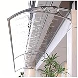 Silberne Türvordach Markise für Haustür & Terrasse - wetterbeständiger UV-Schutz 60x120cm Stilvolle Eingangsabdeckung Outdoor Shelter