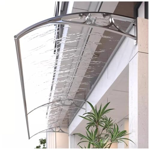 Silberne Türvordach Markise für Haustür & Terrasse - wetterbeständiger UV-Schutz 60x120cm Stilvolle Eingangsabdeckung Outdoor Shelter