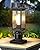 EDISHINE Dusk to Dawn Outdoor Post Light, Pole Light Fixture with Pier Mount Base, Water Ripple Glass & Aluminum Post Lantern Head, Exterior Lamp Posts Lighting for Yard, Driveway, Fence, Deck