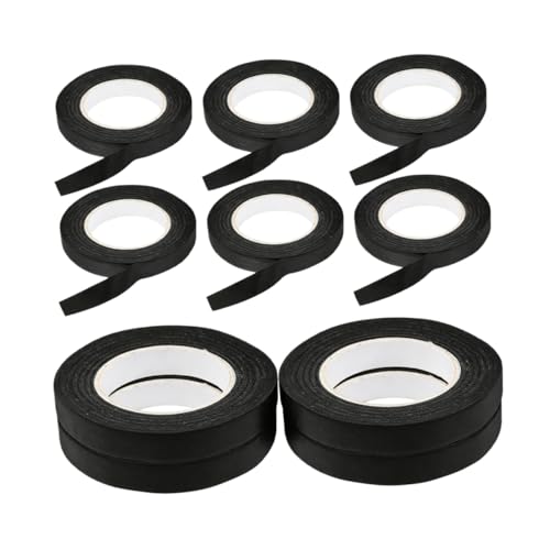 KICHOUSE Ruban Adhésif Noir Mat 10 Rouleaux 1 CM X 13 M Adapté aux Projets de Scrapbooking et Emballage Créatif