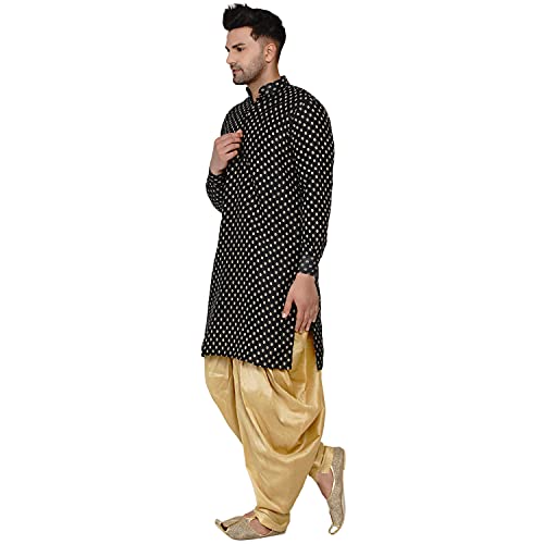 Image of Veera Paridhaan Men's Banarasi Full Sleeve Printed Long Straight Kurta