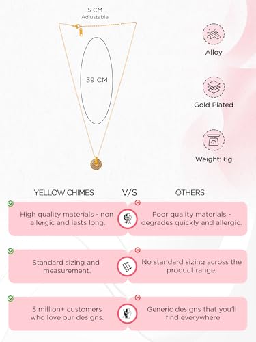Image of Yellow Chimes Necklace for Women | Fashion Gold Plated Long Pendant Chain for Girls | Golden Charm Necklace for Women | Birthday Gift for Girls Anniversary Gift for Wife