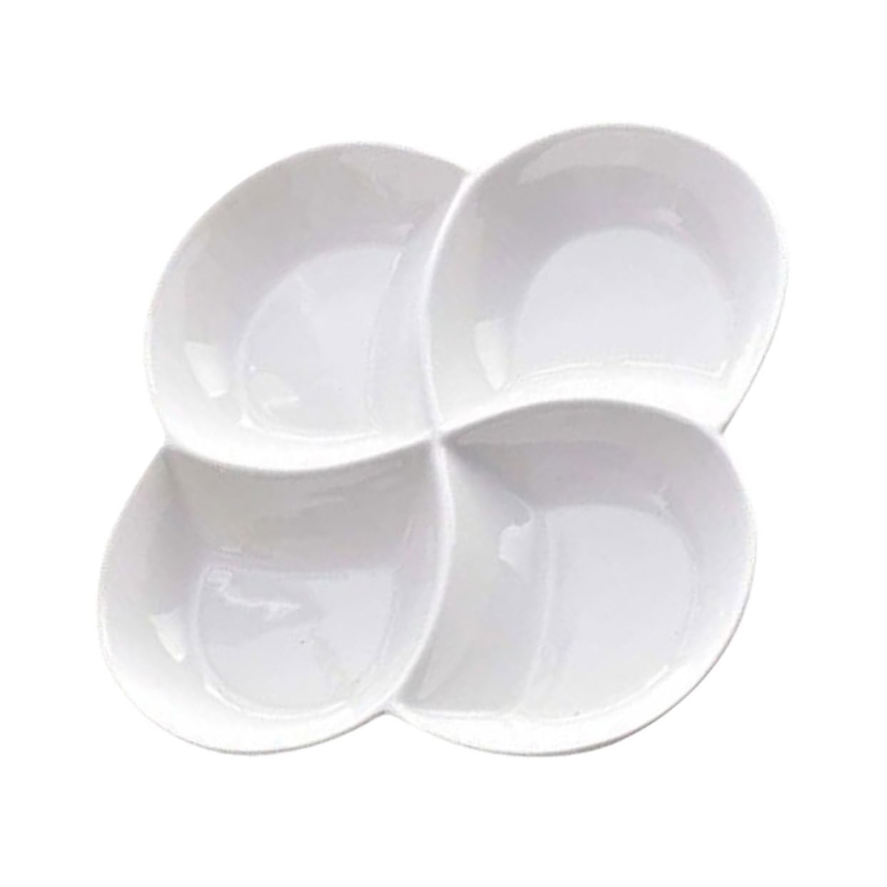 Assiette de Service à 4 Compartiments en Céramique Blanche