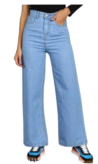 Stylish High Rise Straight Fit Jeans Women Girls Cotton Blend Single Button Daily Look-picture-30