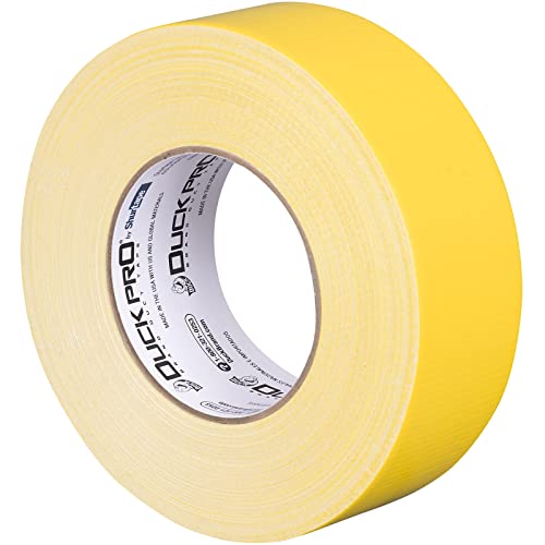Image of Duck Pro by Shurtape Professional Grade, Industrial Colored Cloth Duct Tape for Industrial Color-Coding, HVAC and Automotive, 48mm x 60yd, 10.0 mil, Yellow, 1 Roll (105483)