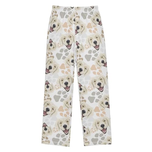 Pajamas Pants Soft Golden Retriever Dog Long Sleep Pjs Lounge Pajama Bottoms Elastic Waist with Pockets