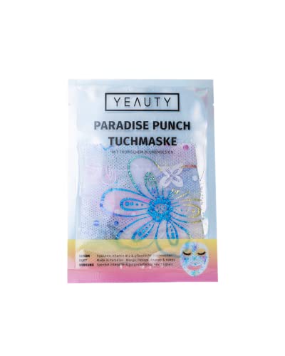 YEAUTY PARADISE PUNCH Tuchmaske, 2 Phasen Baumwollschicht mit tropischem Blumenmuster schützt die...