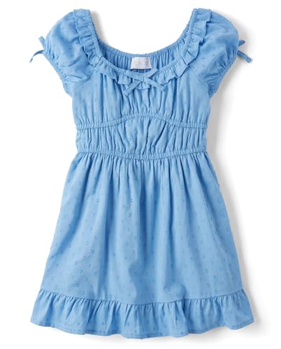 Image of The Children's Place Girls' Casual Ruffle Dress,Short Sleeve