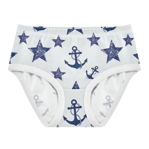 Navy Blue Anchor Pentacle Beige Toddlers Underwear Floral 2t Cotton Panties Little Girl Durable Undies Kids Briefs