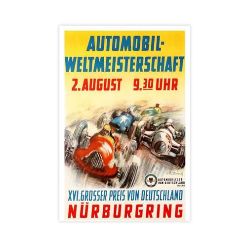 BIRART Póster vintage de Nurburgring de 1953 F1 Motor Sport, arte de pared, impresión de cuadros de 20 x 30 cm