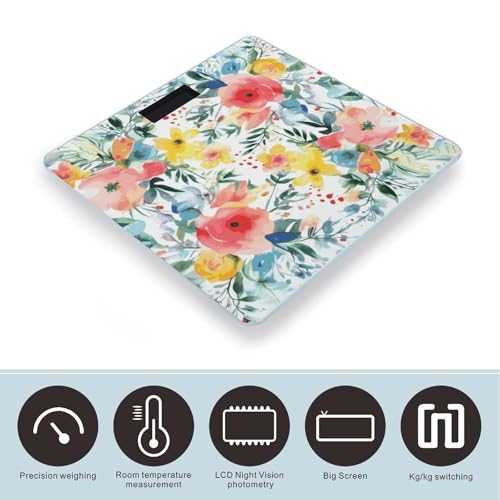Báscula Digital Floral con Pantalla LCD para Baño miniatura 3
