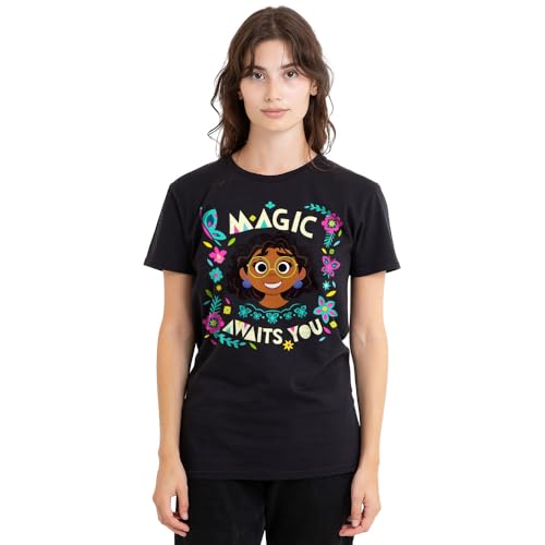 T-shirt Encanto Mirabel Disney noir pour femme en coton confortable