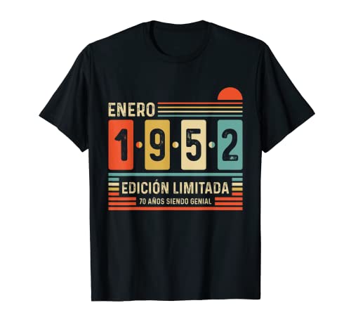 70 Años Enero 1952 Leyenda Regalo 70 Cumpleaños Camiseta